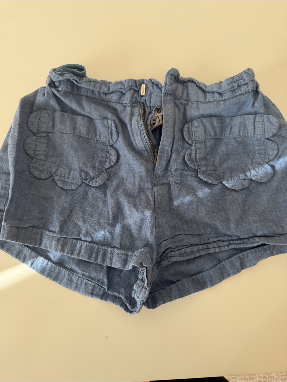 Emile et Ida Blue Scallop Pocket Girls' Shorts